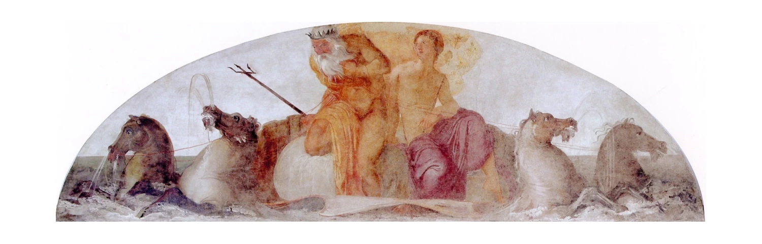 Nettuno e Mercurio su una conchiglia trainata da cavalli marini - Museo Correr, Venezia